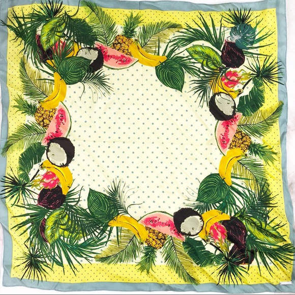 BCBGMAXAZRIA Pure Silk Summer Square Scarf O124 - Picture 2 of 3